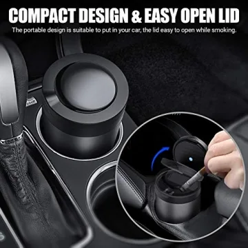 THIKPO Smokeless Car Ashtray, Portable Design, LED Light