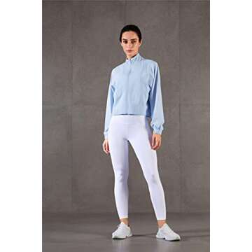 altiland Women's Athletic Running Yoga Gym Track Zip Up Cropped Jackets UPF 50+ Sun Protection Long Sleeve Workout Shirts