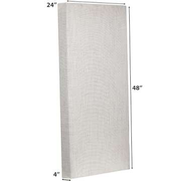 ATS Acoustics Sound Absorbing Noise Dampening Acoustic Panel Wall Treatment 24" x 48" x 4" Beveled Edge (Ivory)