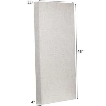 ATS Acoustics Sound Absorbing Noise Dampening Acoustic Panel Wall Treatment 24" x 48" x 4" Beveled Edge (Ivory)