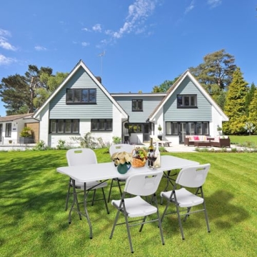 SKONYON 6FT Folding Table – Lightweight and Portable