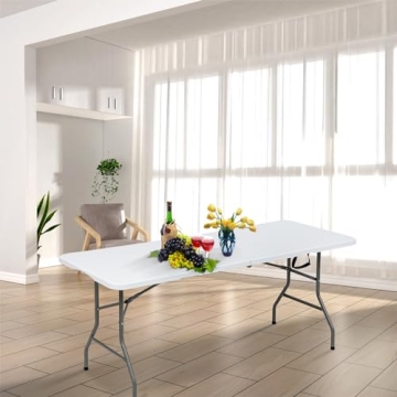 SKONYON 6FT Folding Table – Lightweight and Portable