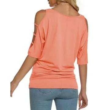 Miselon Cold Shoulder Summer Top for Women