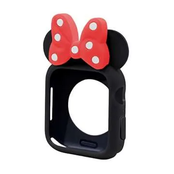 Polka Dot Scrunchie Band and Case Compatible with 40mm Apple Watch, Fashionable Stretchy Fabric Wristband Bracelet Strap Cute Bowknot Bumper Cover for Apple Watch 40mm SE/Series 6 5 4, Black/White