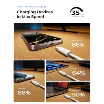 LISEN USB-C Fast Charging Cable 60W for iPhone and Samsung