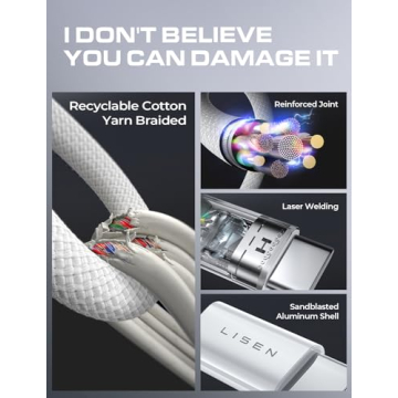 LISEN USB-C Fast Charging Cable 60W for iPhone and Samsung