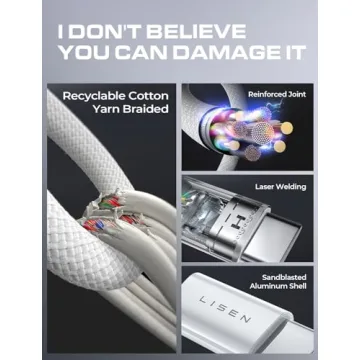 LISEN USB-C Fast Charging Cable 60W for iPhone and Samsung