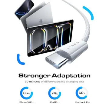 LISEN USB-C Fast Charging Cable 60W for iPhone and Samsung