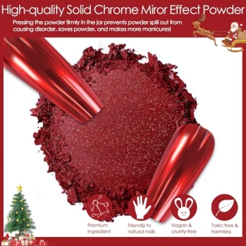 Allstarry Red Chrome Nail Powder for Stunning Nail Art