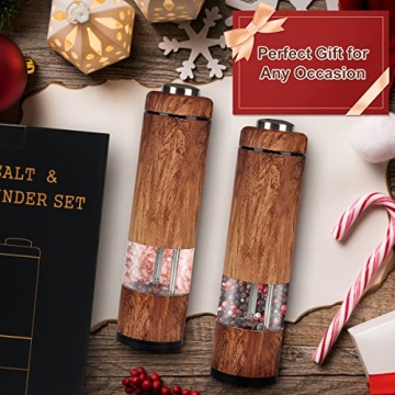 Electric Salt and Pepper Grinder Set with LED Light