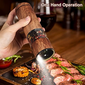 Electric Salt and Pepper Grinder Set with LED Light