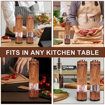 Electric Salt and Pepper Grinder Set with LED Light