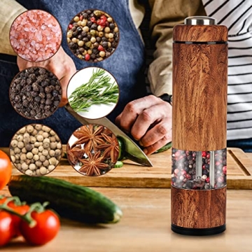 Electric Salt and Pepper Grinder Set with LED Light