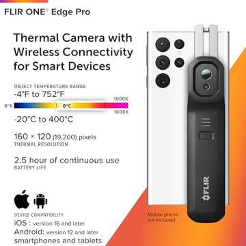 FLIR ONE EDGE PRO - Bluetooth Thermal Imaging Camera for Smartphones with High Resolution