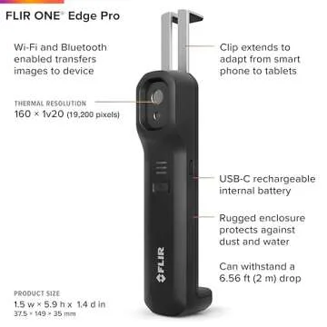 FLIR ONE EDGE PRO Bluetooth Thermal Imaging Camera for Smartphones