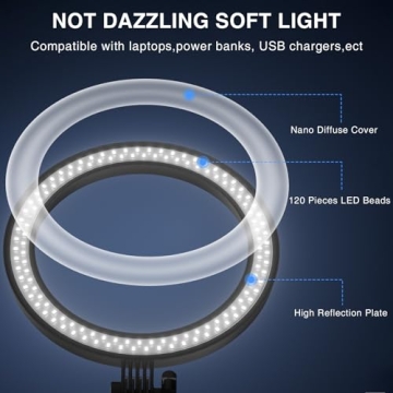 Yarrashop 10.5'' Desk Ring Light with Adjustable Stand