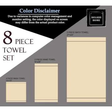 Belizzi Home 8 Piece Towel Set 100% Ring Spun Cotton, 2 Bath Towels 27x54, 2 Hand Towels 16x28 and 4 Washcloths 13x13 - Ultra Soft Highly Absorbent Machine Washable Hotel Spa Quality - Pink