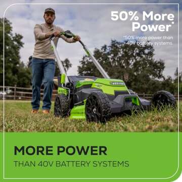 Greenworks 60V 25” Cordless (Self-Propelled) Lawn Mower (LED Lights + Aluminum Handles), 2 x 4.0Ah Batteries and Dual Port Rapid Charger