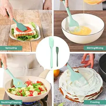 Premium Heat Resistant Silicone Spatula Set for Kitchen Cooking