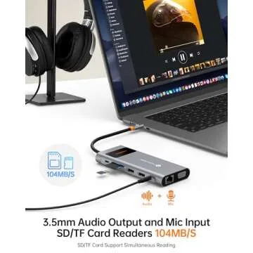 12 in 1 USB C Docking Station - Dual Monitor, Triple Display, NOVOO USB C Hub Multiport Adapter - for MacBook, Dell, HP, Lenovo, Surface