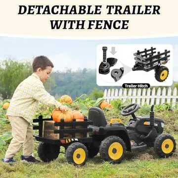 TOBBI Electric Ride On Toy Tractor for Kids - Fun & Safe!