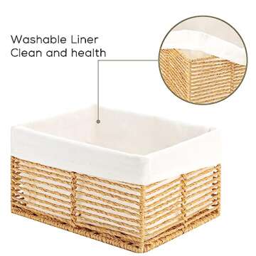 Vagusicc Wicker Storage Basket Set for Home Organization