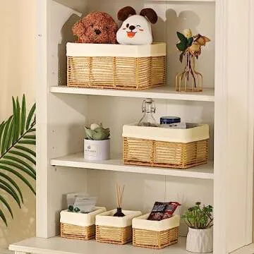 Vagusicc Wicker Storage Basket Set for Home Organization