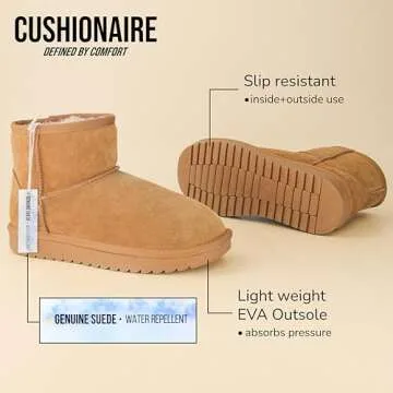 CUSHIONAIRE Women's Hipster Suede Boots - Comfort & Style