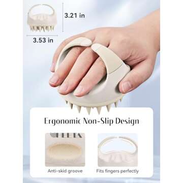 HEETA Scalp Massager Hair Growth with Soft Silicone Bristles to Remove Dandruff and Relieve Itching,...