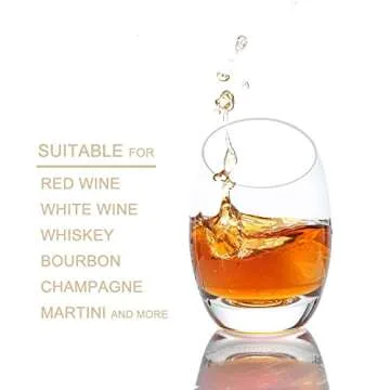 Lysenn Stemless Wine Glasses - Hand Blown Crystal Set