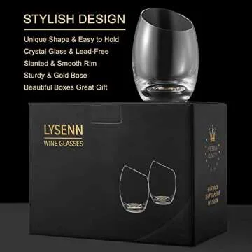 Lysenn Stemless Wine Glasses - Hand Blown Crystal Set