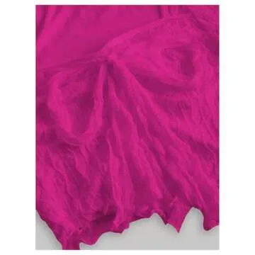 SOLY HUX Women's Long Bell Sleeve Tops Mesh Sweetheart Neck Going Out Crop Top Casual Asymmetrical T Shirts Tees Hot Pink Large