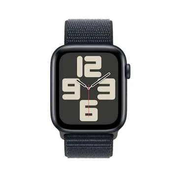 Apple Watch SE (2nd Gen) [GPS 44mm] Smartwatch with Midnight Aluminum Case with Midnight Sport Loop....