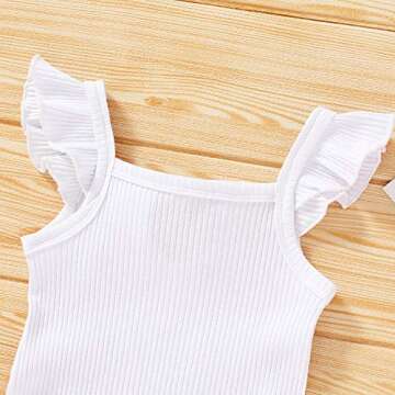 YOUNGER TREE Baby Girl Ruffled Romper - Summer Outfit 0-18M