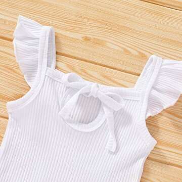 YOUNGER TREE Baby Girl Ruffled Romper - Summer Outfit 0-18M