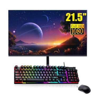 Lenovo ThinkCentre M910q Tiny Desktop Computer Mini PC, 21.5" FHD Monitor, RGB Speakers, Core i5-650...