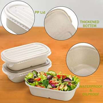 Yesland 70 Pack Compostable 23 Oz Food Containers