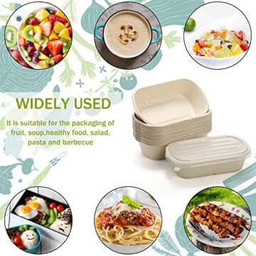 Yesland 70 Pack Compostable 23 Oz Food Containers