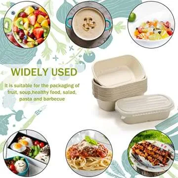 Yesland 70 Pack Compostable 23 Oz Food Containers