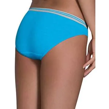 Fruit of the Loom Women's Eversoft Cotton Hipster Underwear, Tag Free & Breathable, Available in Plus Size 6 Count (Pack of 1)