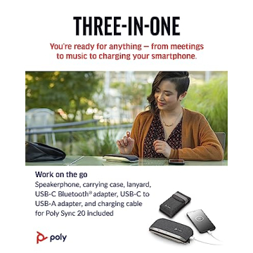Poly Sync 20+ Portable Bluetooth Speakerphone with Teams Support