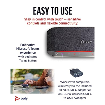 Poly Sync 20+ Portable Bluetooth Speakerphone with Teams Support