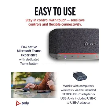 Poly Sync 20+ Portable Bluetooth Speakerphone with Teams Support
