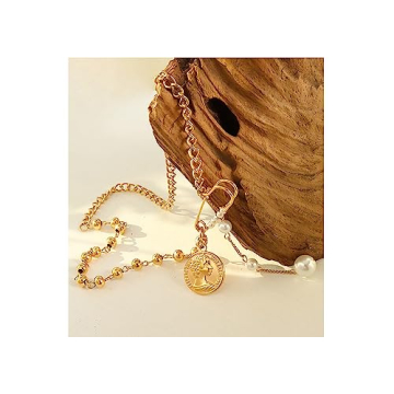 18K Gold Plated Y2K Coin Pendant Necklace for Women