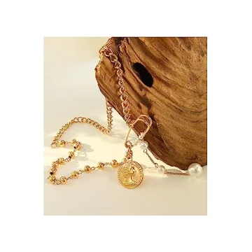 18K Gold Plated Y2K Coin Pendant Necklace for Women