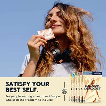 The Good Chocolate - Keto Chocolate Variety Pack, Zero Sugar, Lower Net Carb Snack, Lower Calorie Chocolate Candy Variety Pack, 6 Flavors, 6 Bar Value Pack