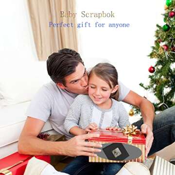 Scrapbook Photo Album Black Paper Pages DIY Scrapbook Album Black Sheet Pages Wedding Anniversary Baby Family Memory Gift 7x7 Inches Black Scrapbook with 2pcs Stickers