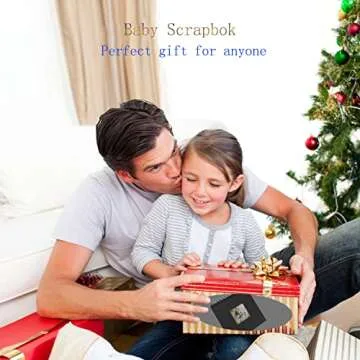 Scrapbook Photo Album Black Paper Pages DIY Scrapbook Album Black Sheet Pages Wedding Anniversary Baby Family Memory Gift 7x7 Inches Black Scrapbook with 2pcs Stickers