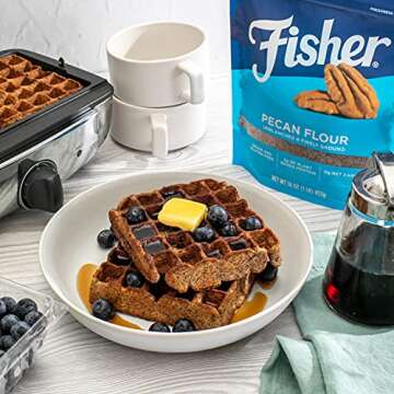 Fisher Pecan Flour, 32 Ounces, Naturally Gluten Free, No Preservatives, Non-GMO, Keto, Paleo, Vegan Friendly, Unblanched, Finely Ground