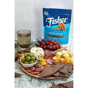 Fisher Pecan Flour, 32 Ounces, Naturally Gluten Free, No Preservatives, Non-GMO, Keto, Paleo, Vegan Friendly, Unblanched, Finely Ground